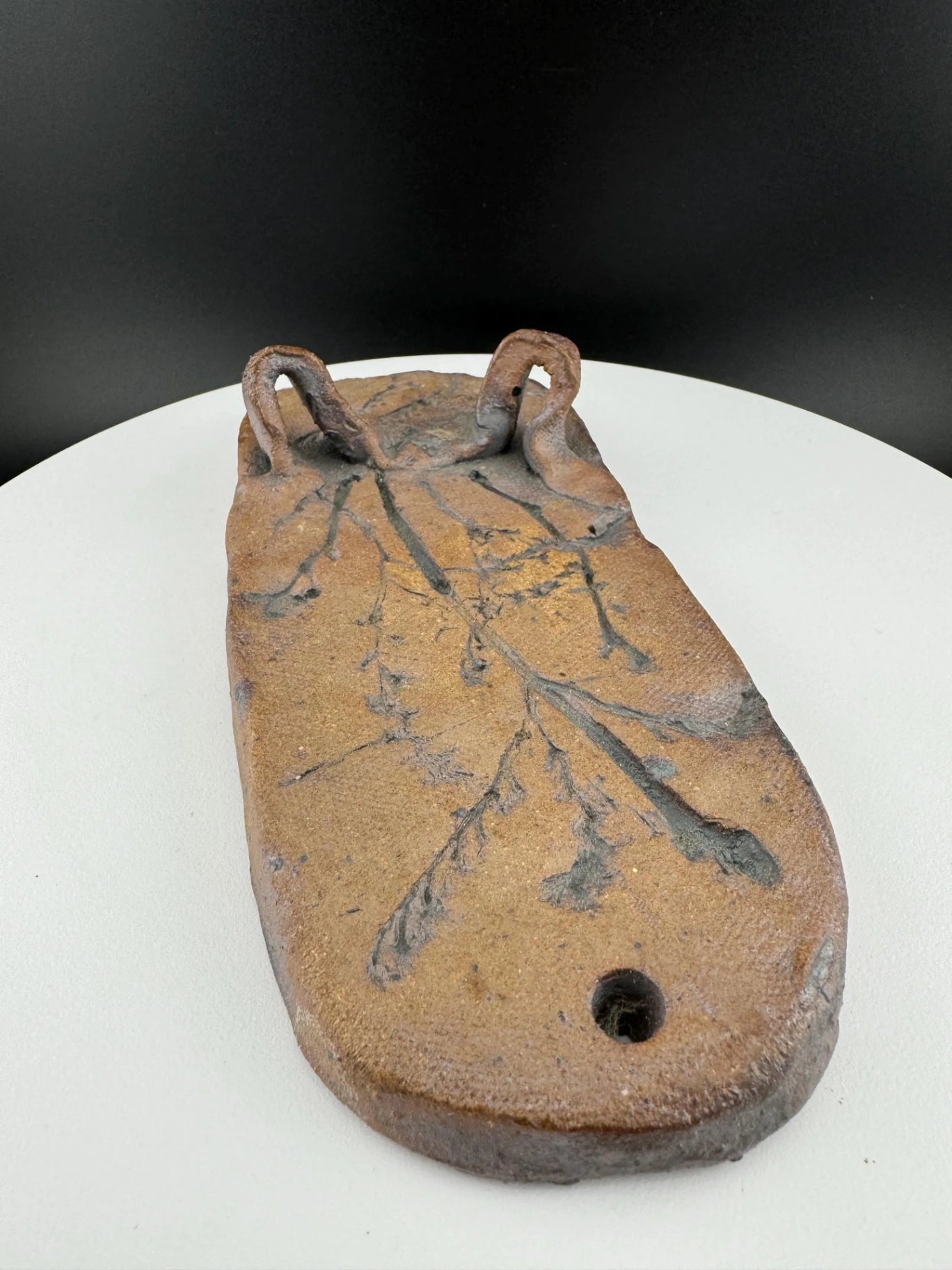Handmade Pressed Flower Pottery Piece