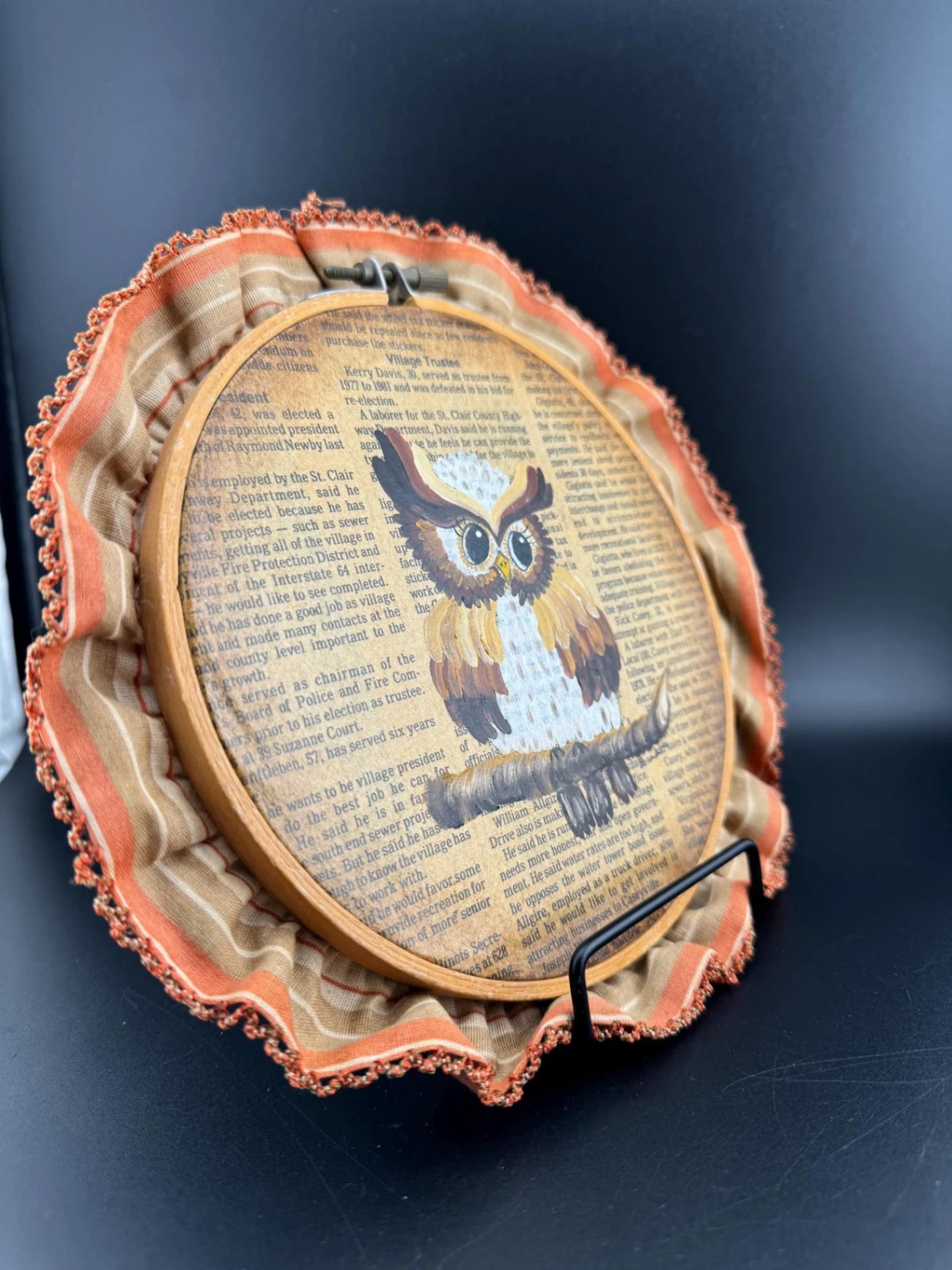 Vintage Owl Decoupage Art