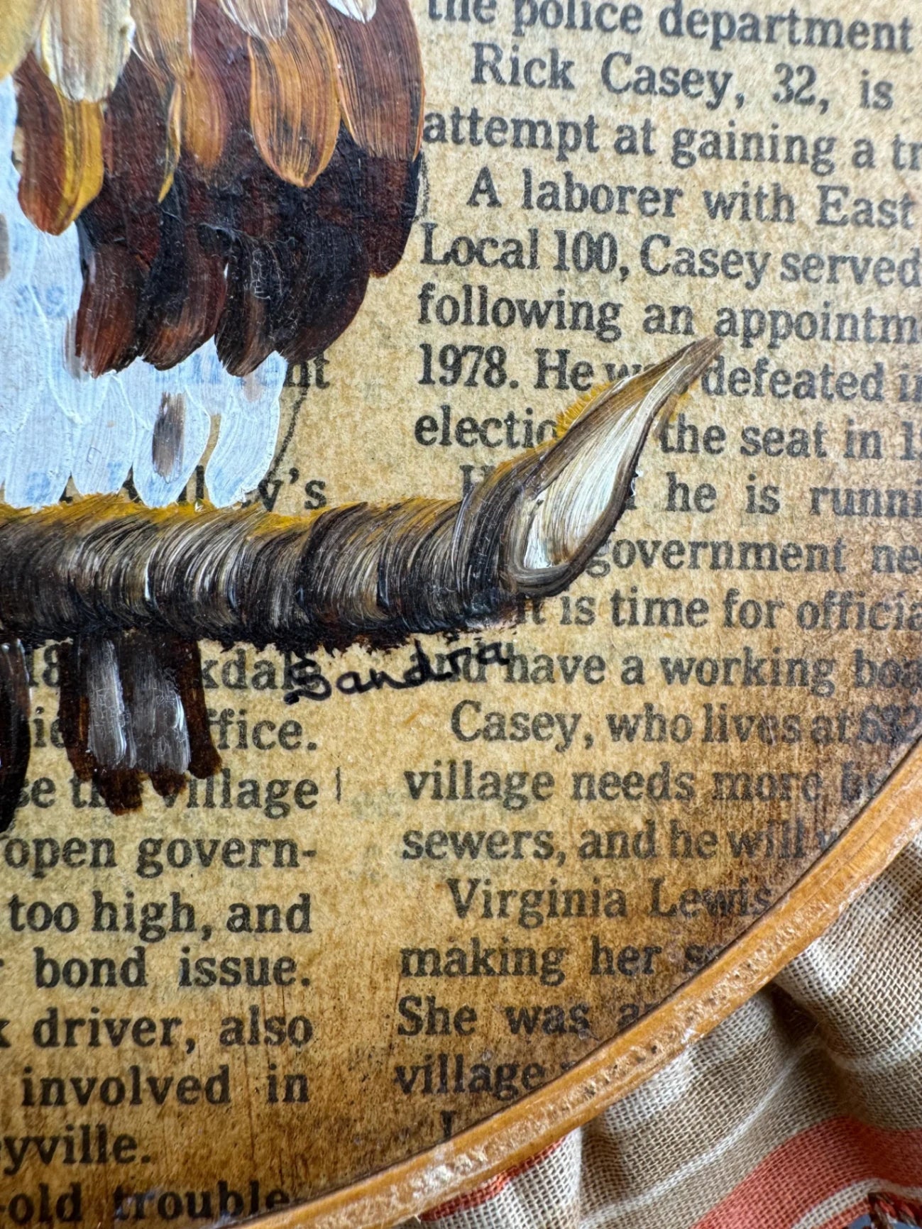 Vintage Owl Decoupage Art