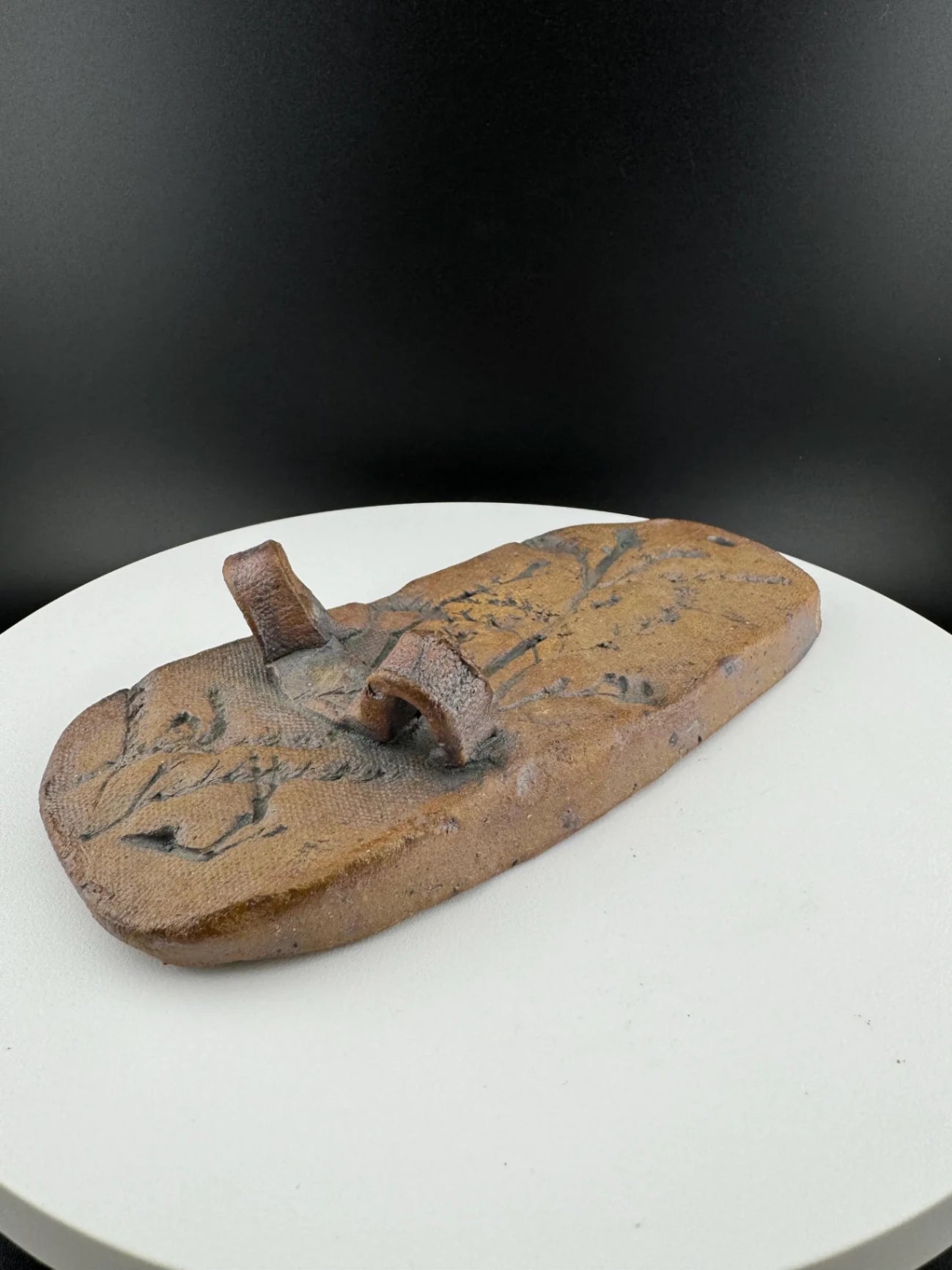 Handmade Pressed Flower Pottery Piece