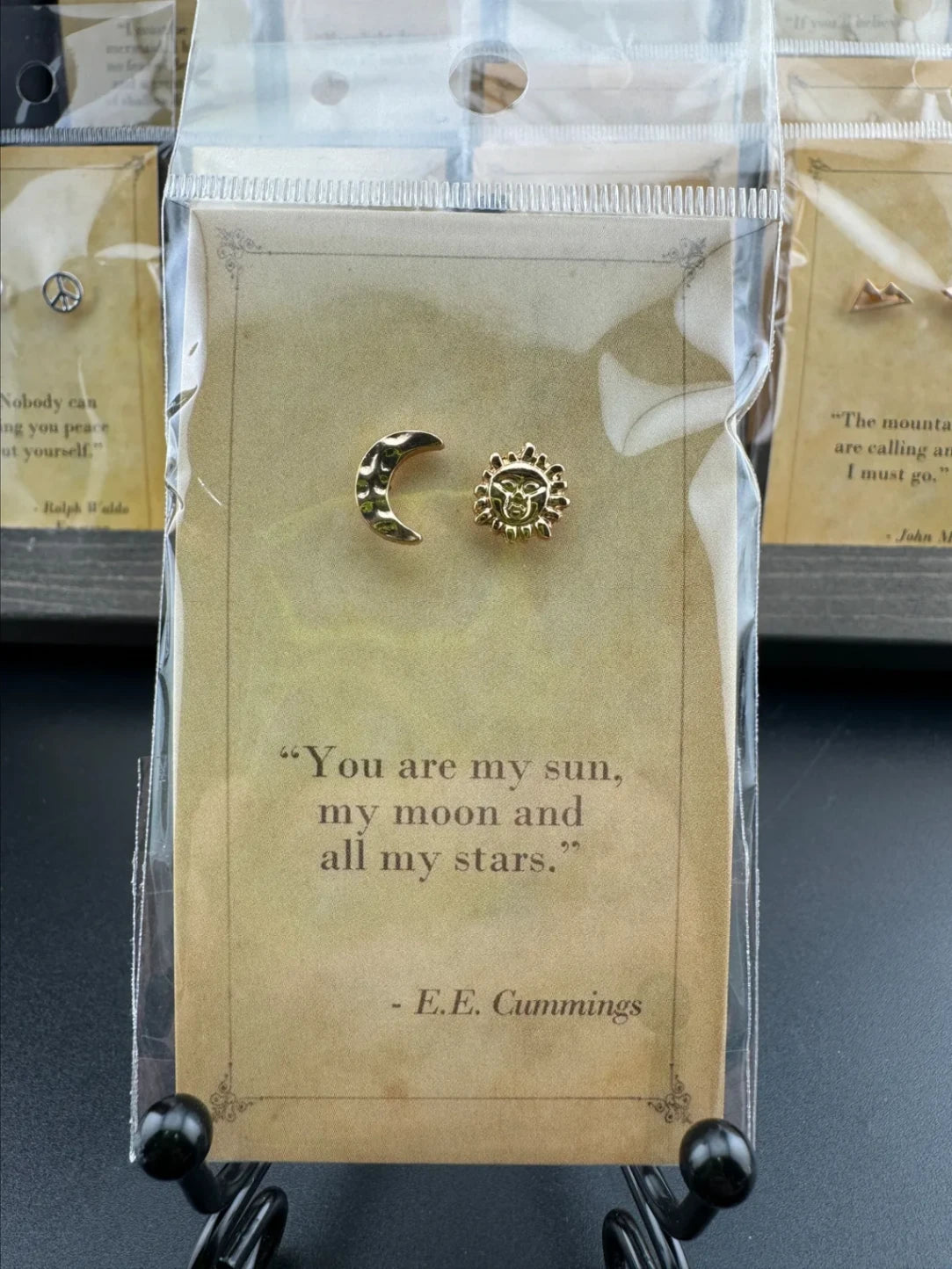 Sun Moon E.E. Cummings Earrings