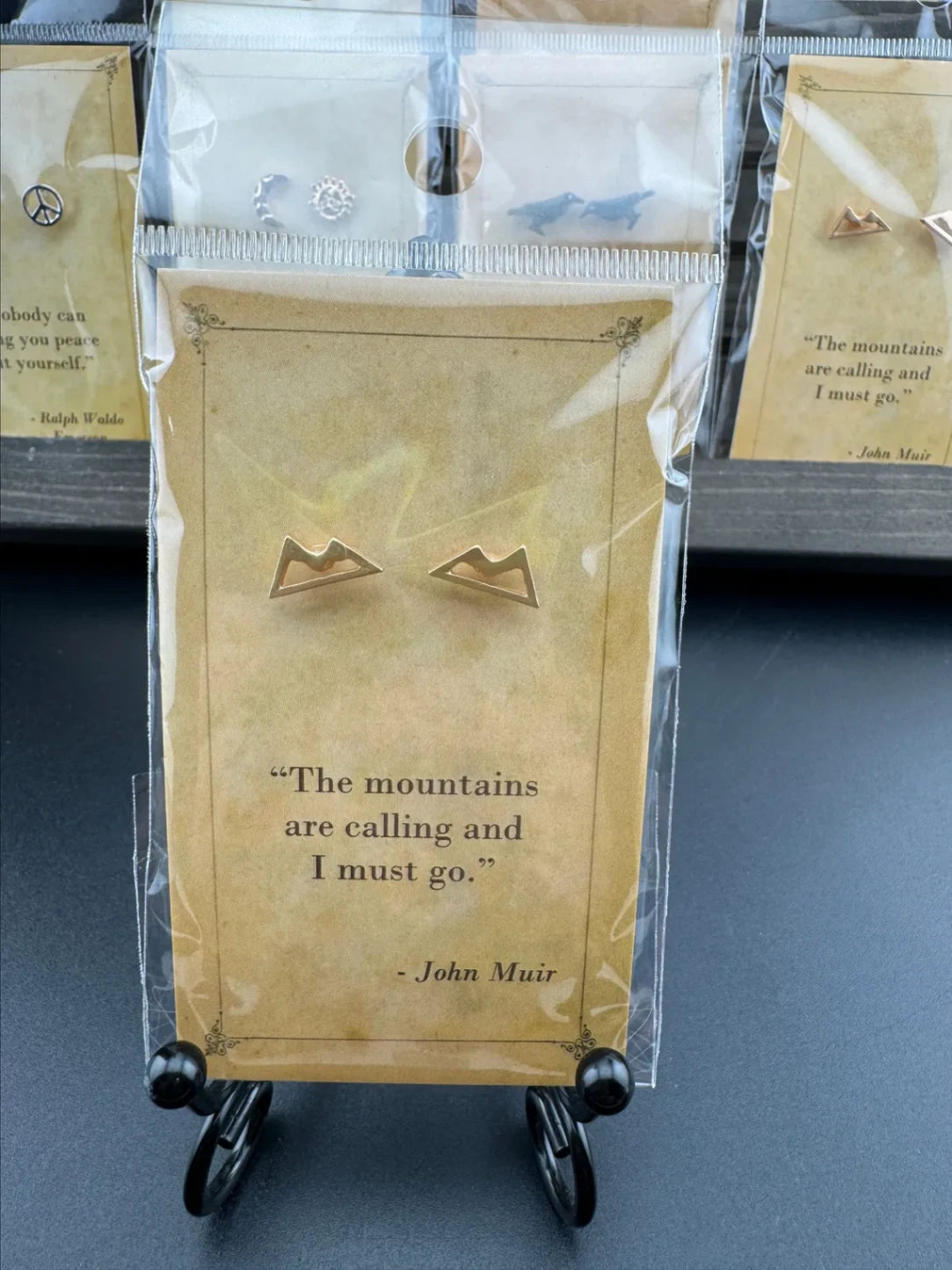 Bookish Quote Earrings - Gold Mountain John Muir