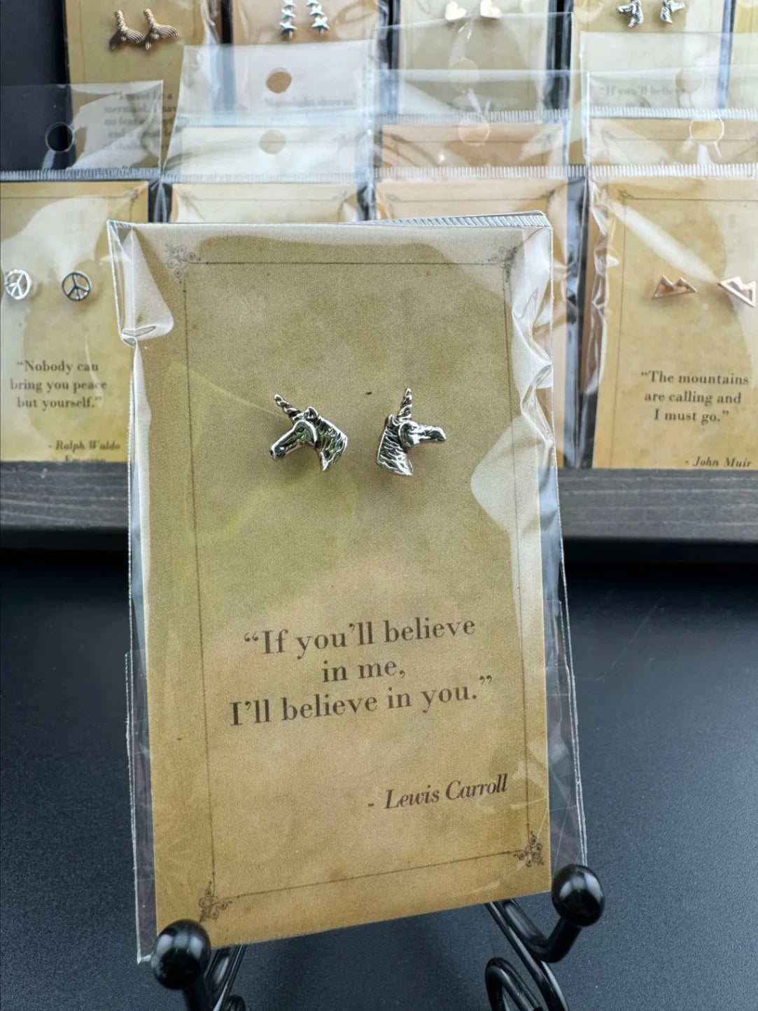 Unicorn Lewis Carroll Earrings