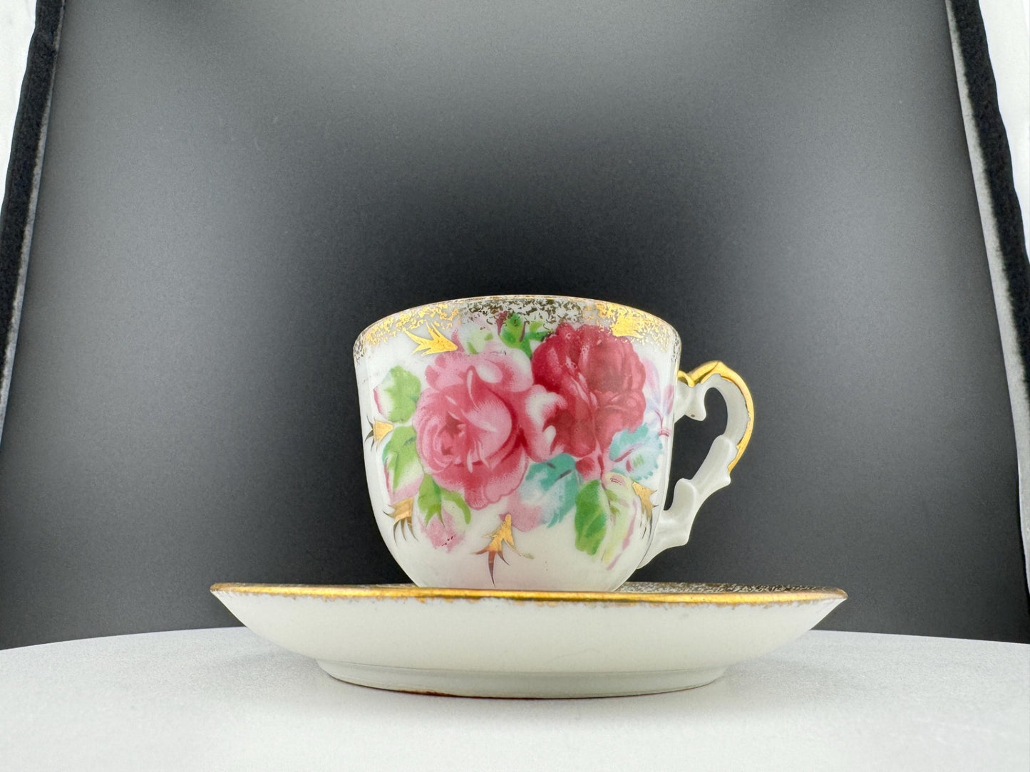 Vintage Napco Hand Painted Miniature Tea Cup & Saucer