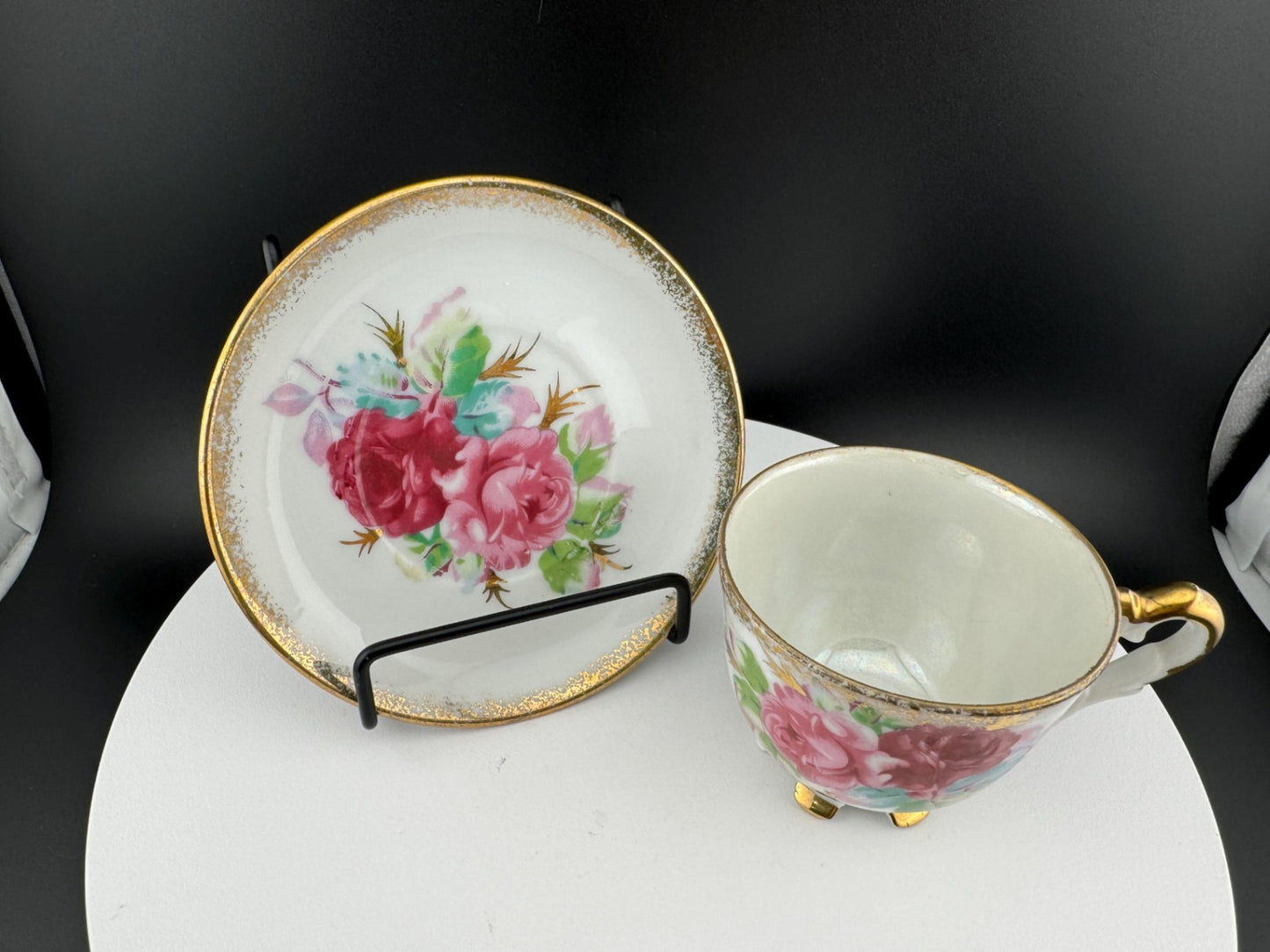 Vintage Napco Hand Painted Miniature Tea Cup & Saucer