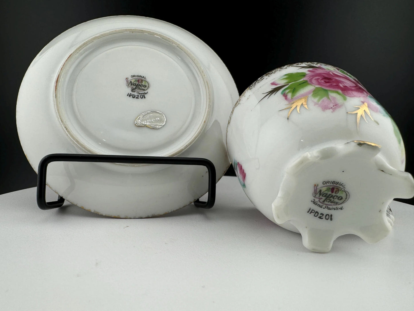 Vintage Napco Hand Painted Miniature Tea Cup & Saucer