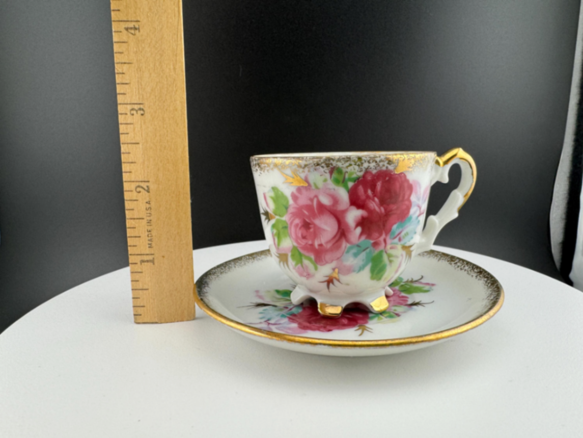 Vintage Napco Hand Painted Miniature Tea Cup & Saucer