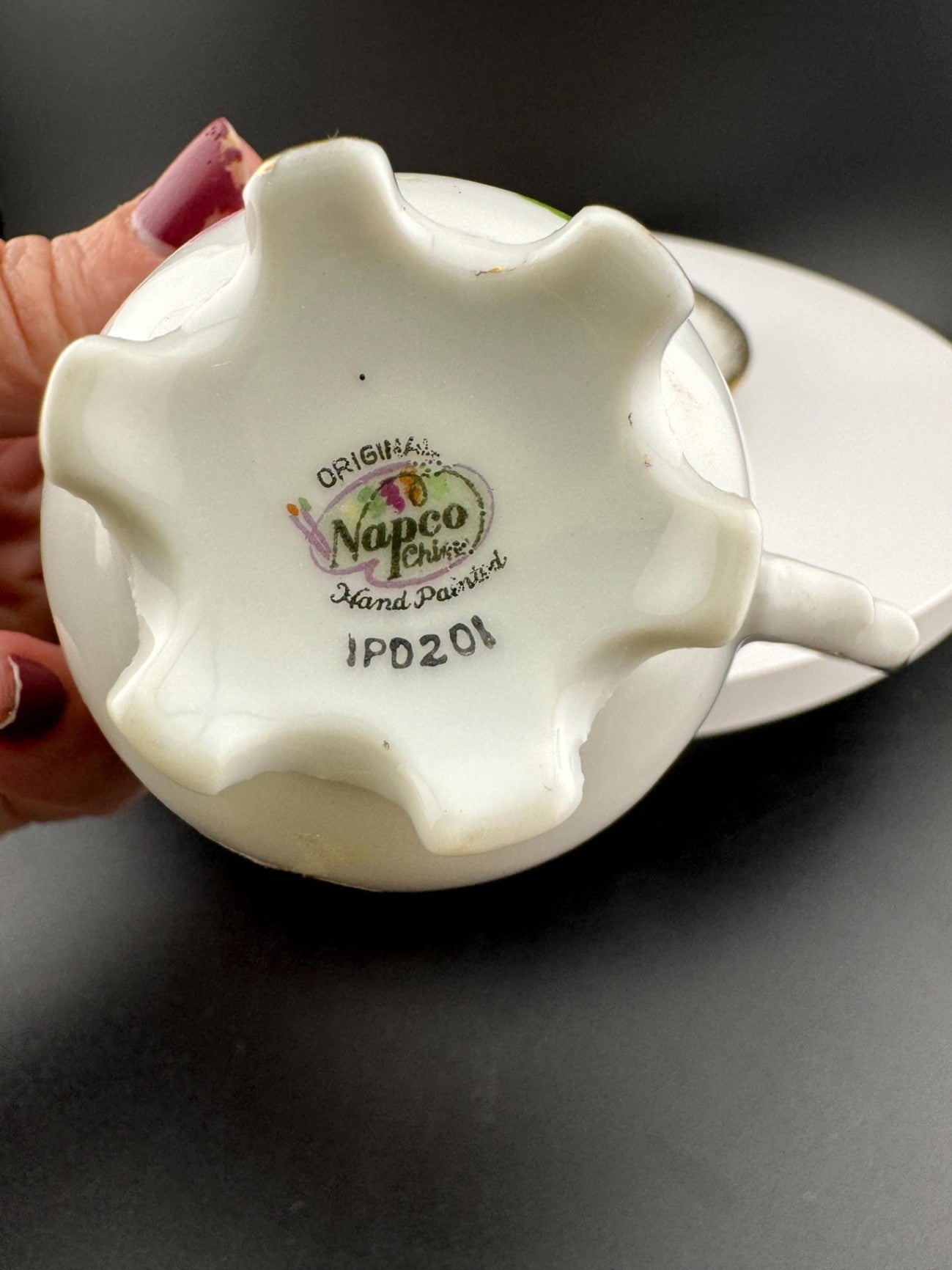 Vintage Napco Hand Painted Miniature Tea Cup & Saucer
