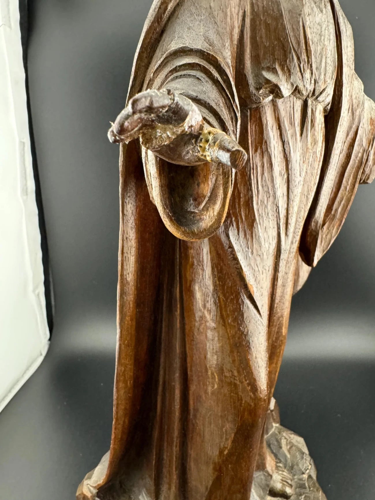 Antique German Carved Wood Jesus Statue