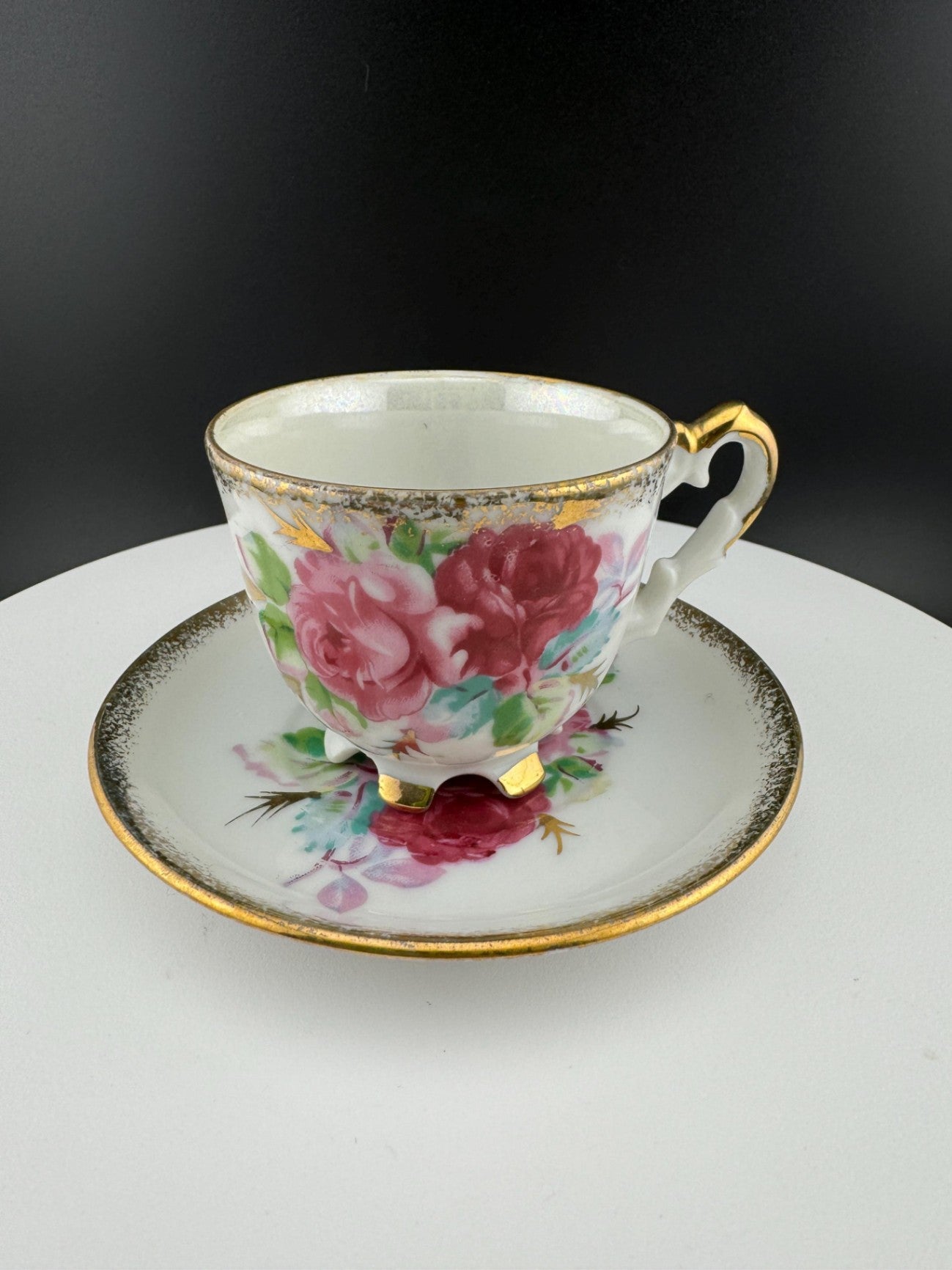 Vintage Napco Hand Painted Miniature Tea Cup & Saucer