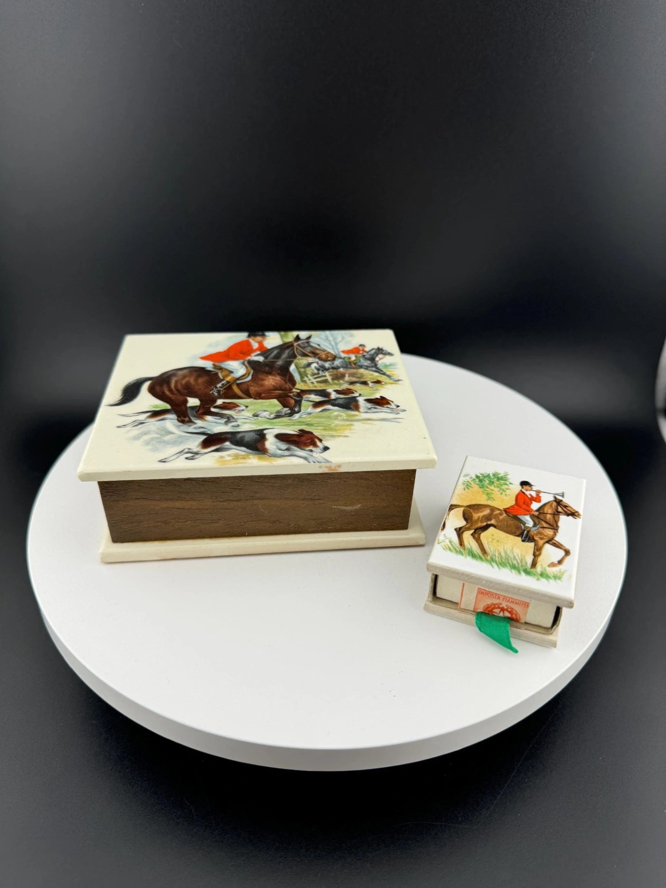 Vintage Cigarette Match Box Set - Fox Hunting