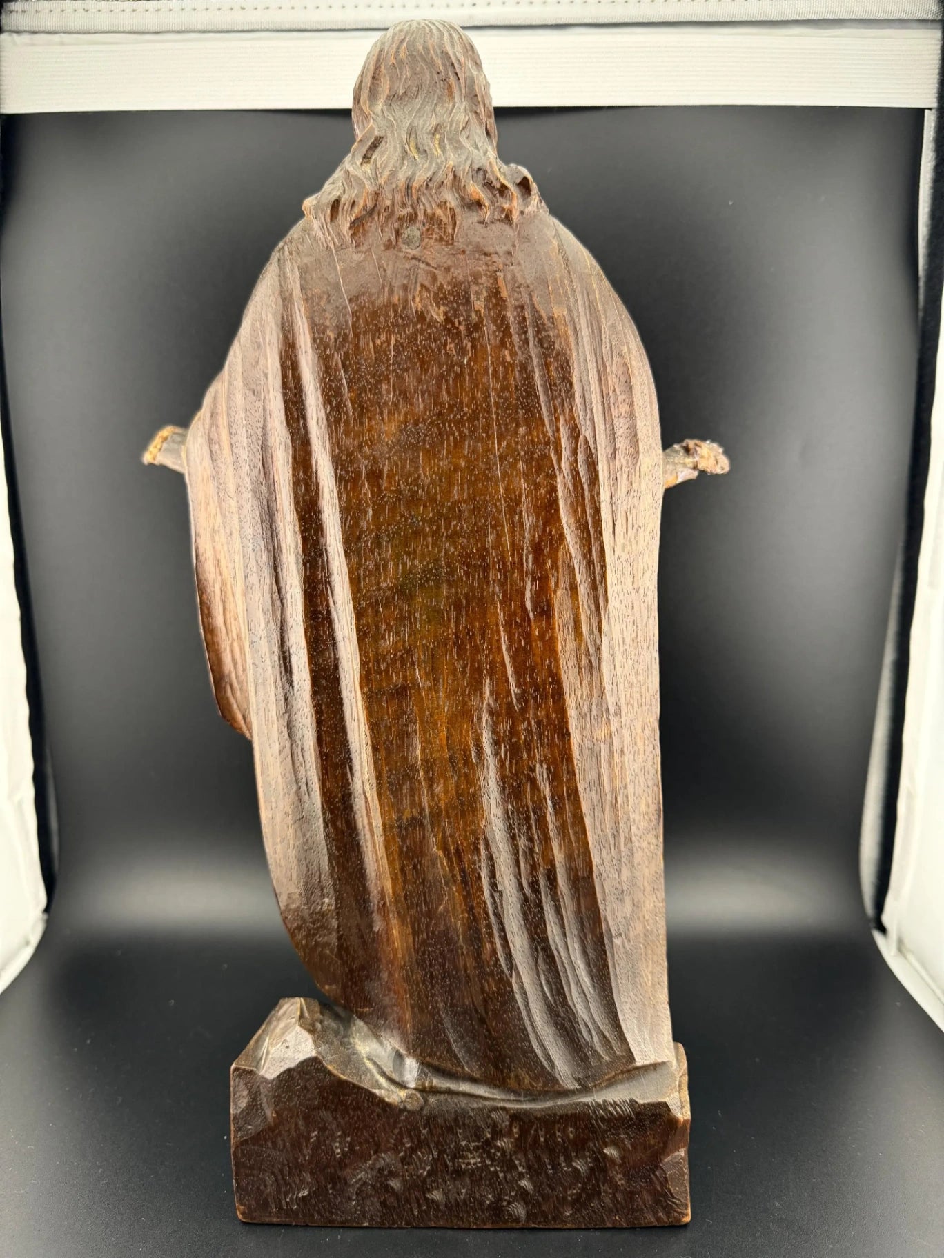 Antique German Carved Wood Jesus Statue