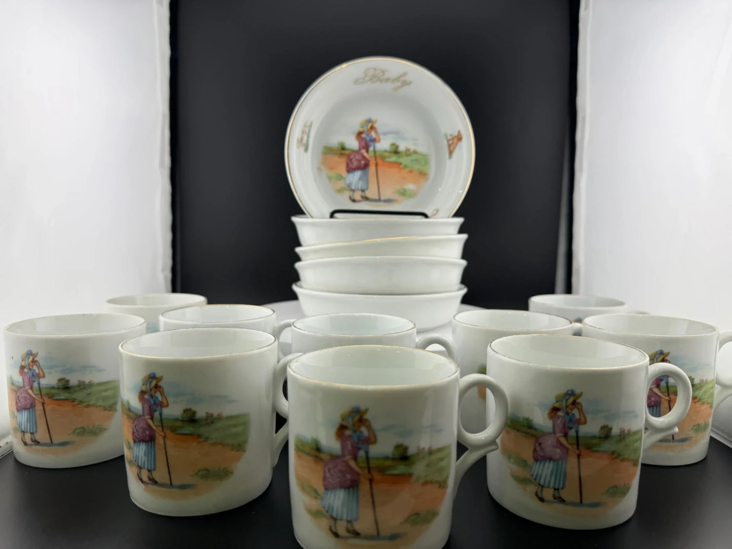 Vintage Porcelain Nursery Rhyme Tea Sets Made in Germany
