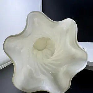 Vintage Yellow & White Swirl Fenton Vase