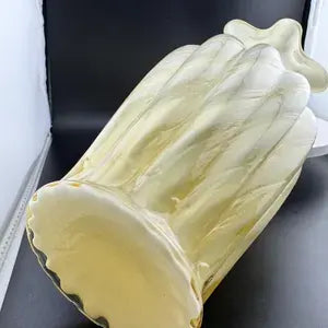 Vintage Yellow & White Swirl Fenton Vase