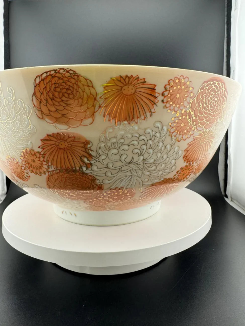 Fujita Kutani Orange Chrysanthemum Serving Bowl - 10"