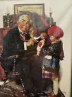 Matted Norman Rockwell Print The Doctor and the Doll
