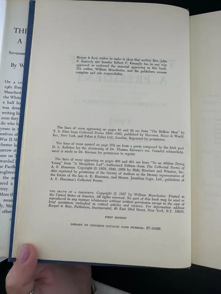 First Edition - The Death of a President by William Manchester - 1967 Hardcover
