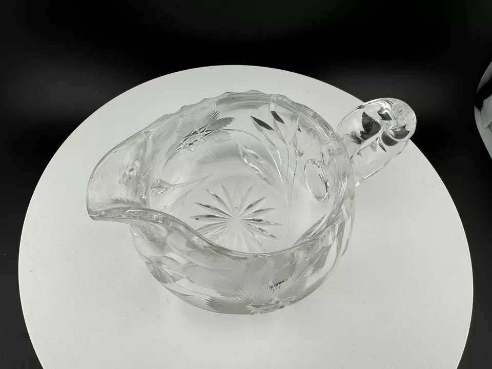 Crystal Star of David Pattern Creamer and Sugar Bowl Set