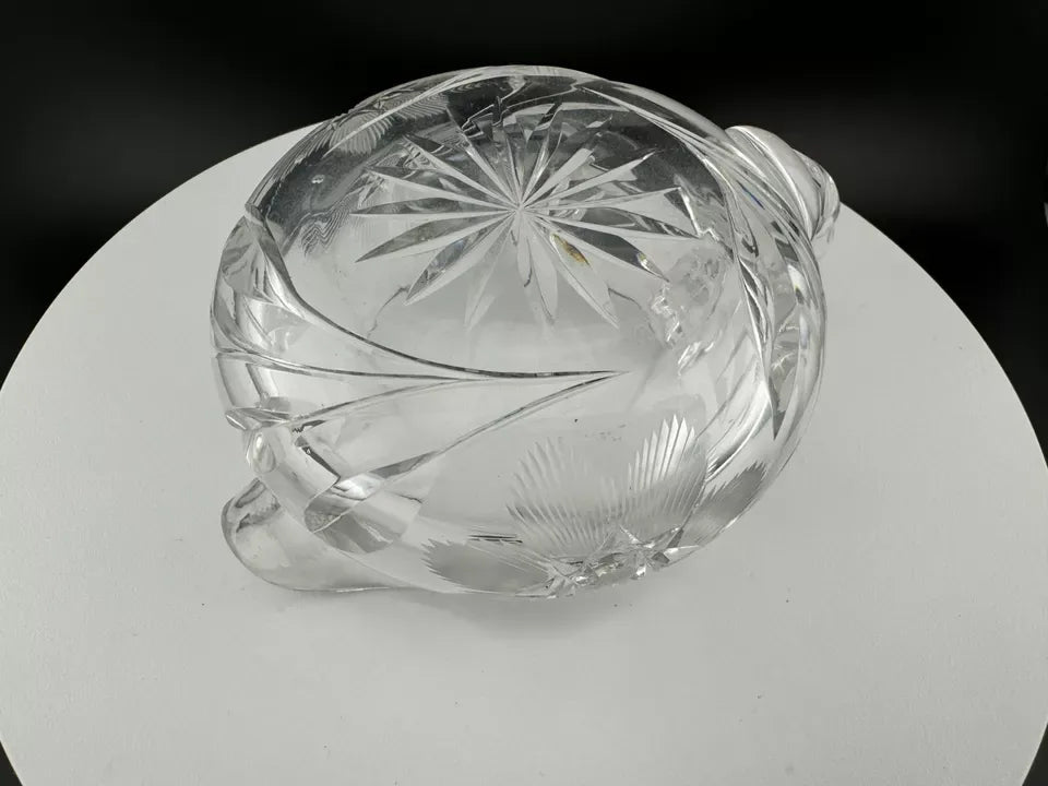 Crystal Star of David Pattern Creamer and Sugar Bowl Set