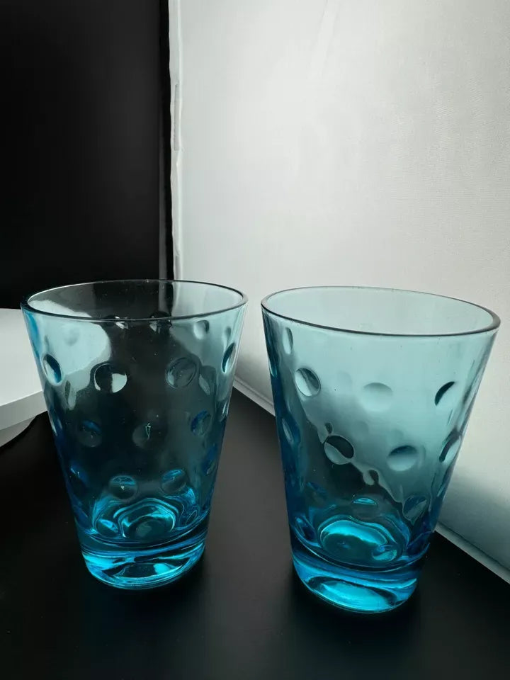 Vintage Hazel Atlas Capri Dots Glasses - Set of 2 Juice Glasses