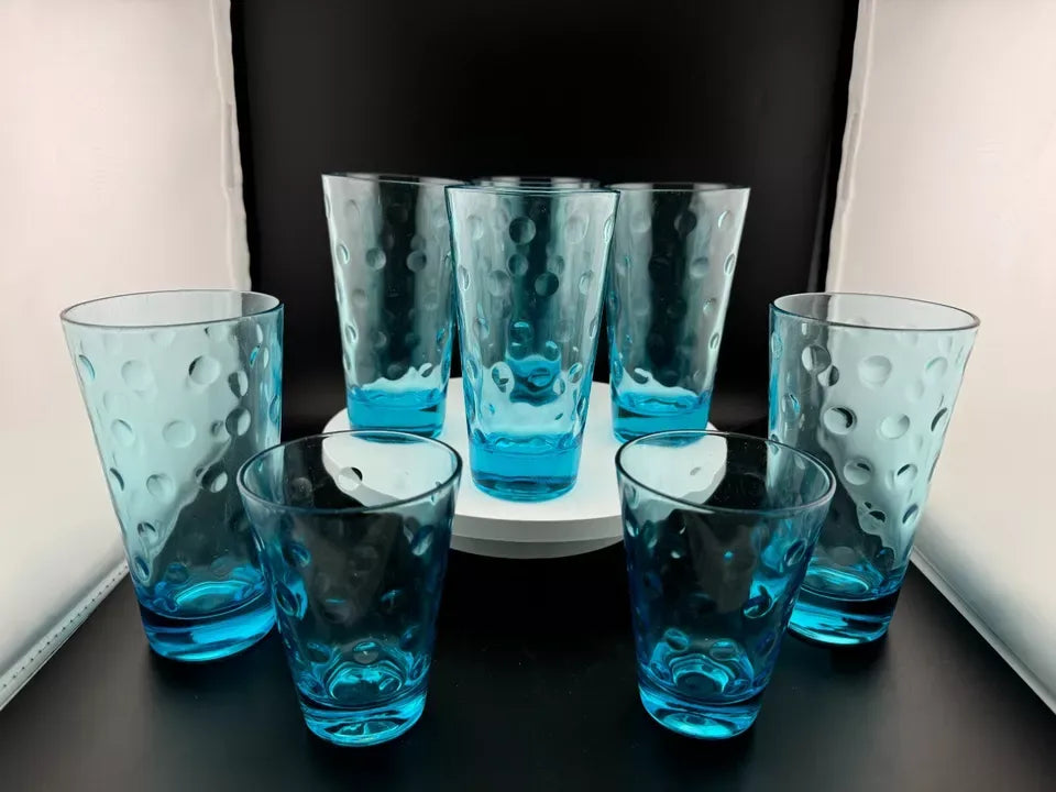 Vintage Hazel Atlas Capri Dots Glasses - Set of 2 Juice Glasses
