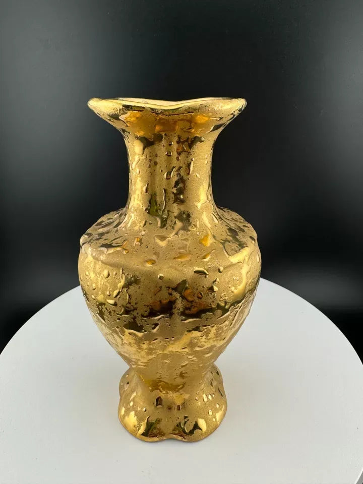 Mid Century Weeping Gold Piece - Urn Vase