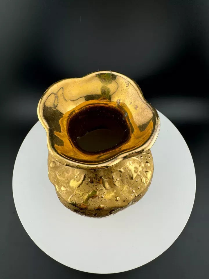 Mid Century Weeping Gold Piece - Urn Vase