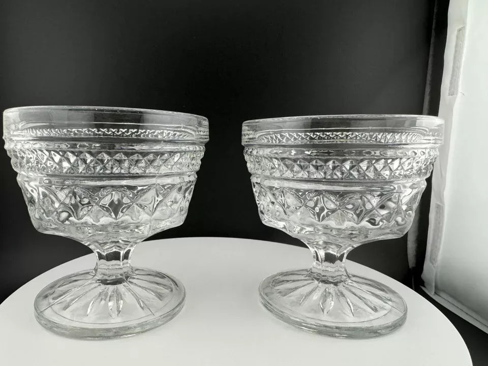 Anchor Hocking Wexford Clear Glass Sherbet Dishes