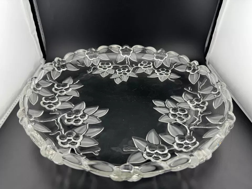 Walther Glass Clear Glass Cherry Blossom, Apple Blossom Serving Plate