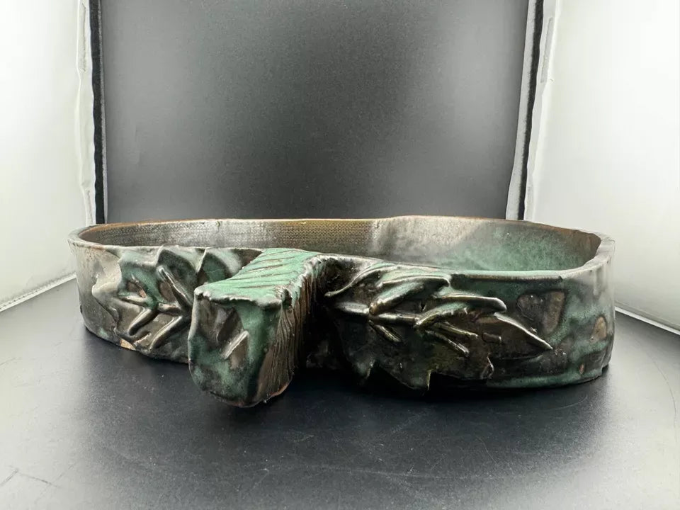 Handmade Pottery, Blue Apple Bowl or Serving Dish