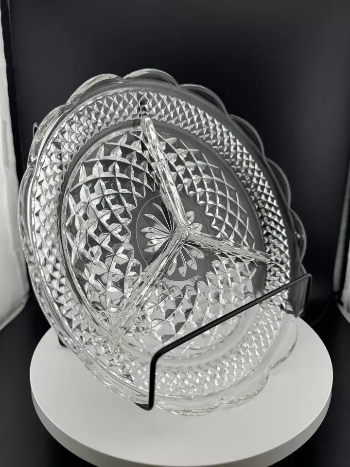 Vintage Anchor Hocking Wexford 3-Section Relish Dish