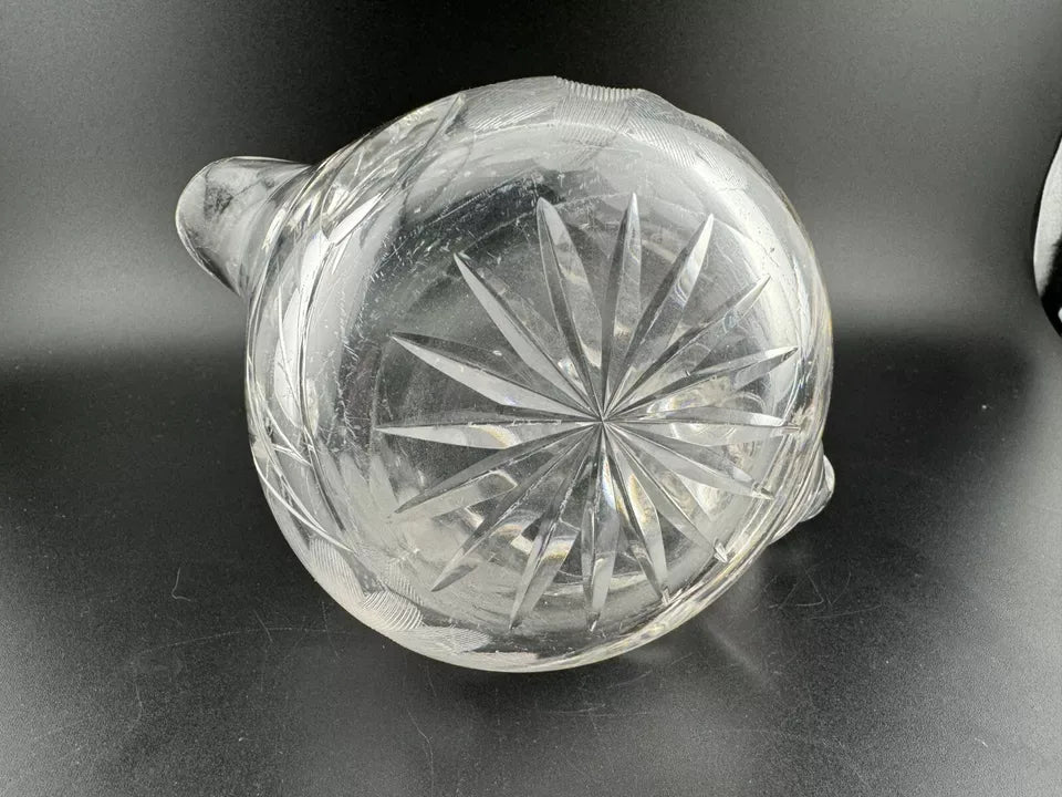 Vintage Pressed & Etched Glass Creamer