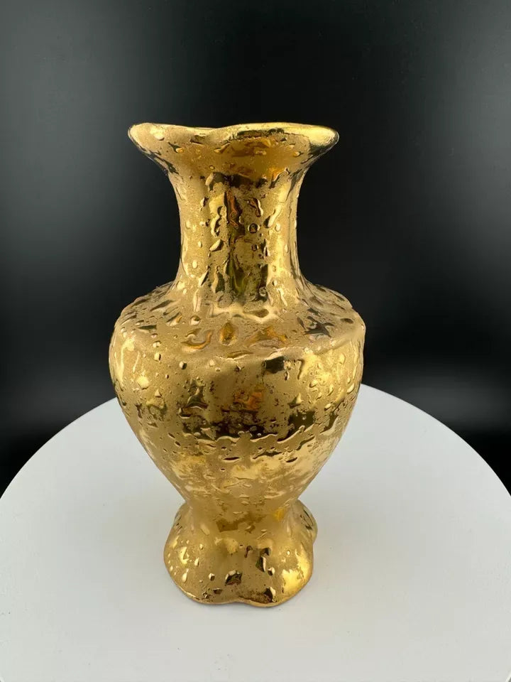 Mid Century Weeping Gold Piece - Urn Vase