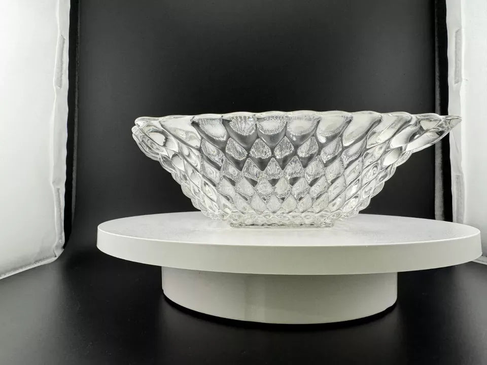 Vintage Indiana Glass Diamond Pattern Square Candy Dish