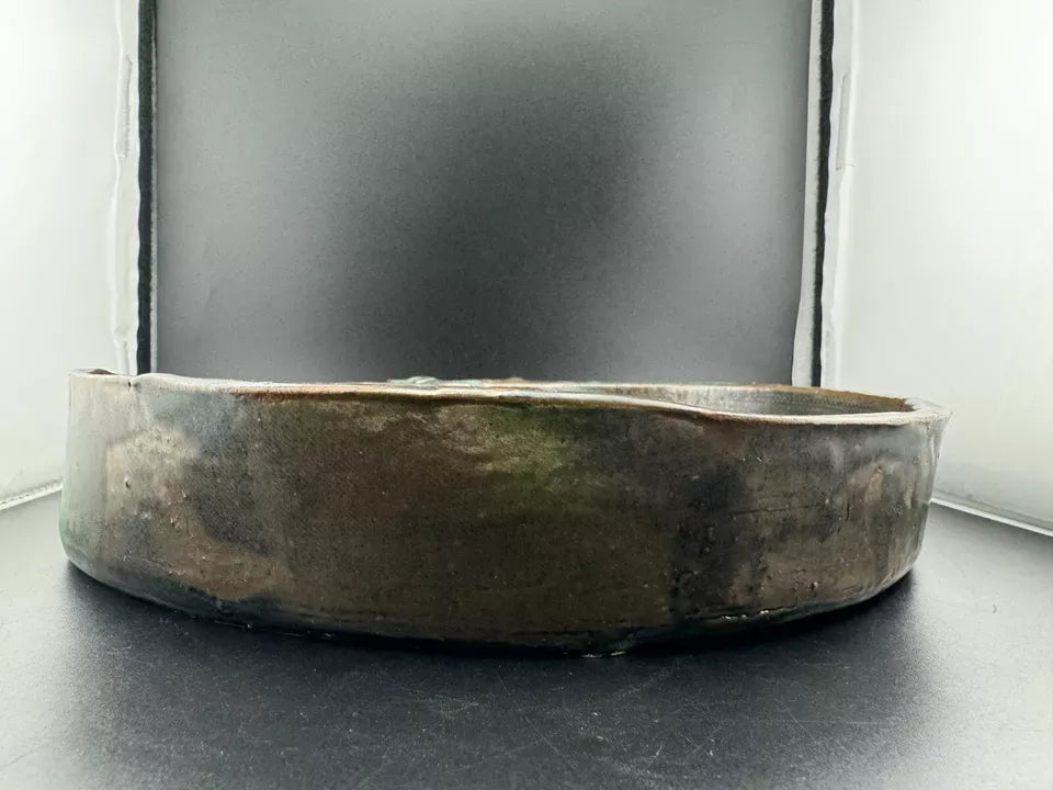 Handmade Pottery, Blue Apple Bowl or Serving Dish