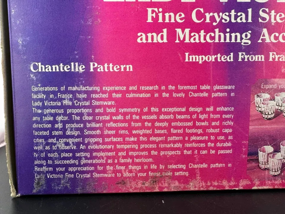 Lady Victoria Fine Crystal Vase Clear Chantelle Pattern with Box