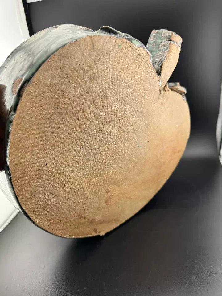 Handmade Pottery, Blue Apple Bowl or Serving Dish