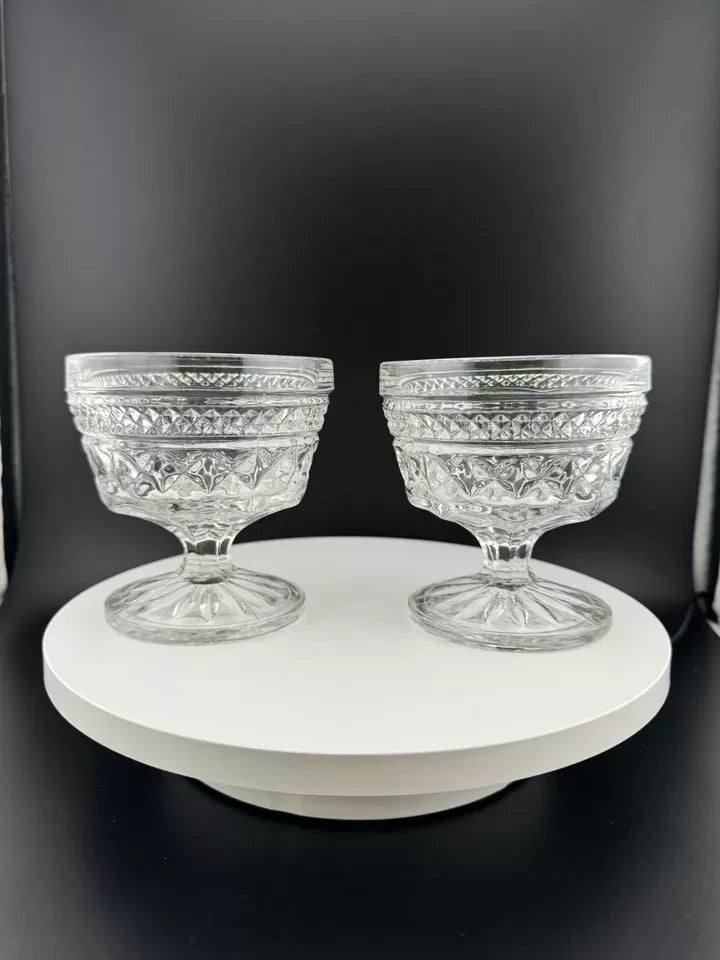 Anchor Hocking Wexford Clear Glass Sherbet Dishes