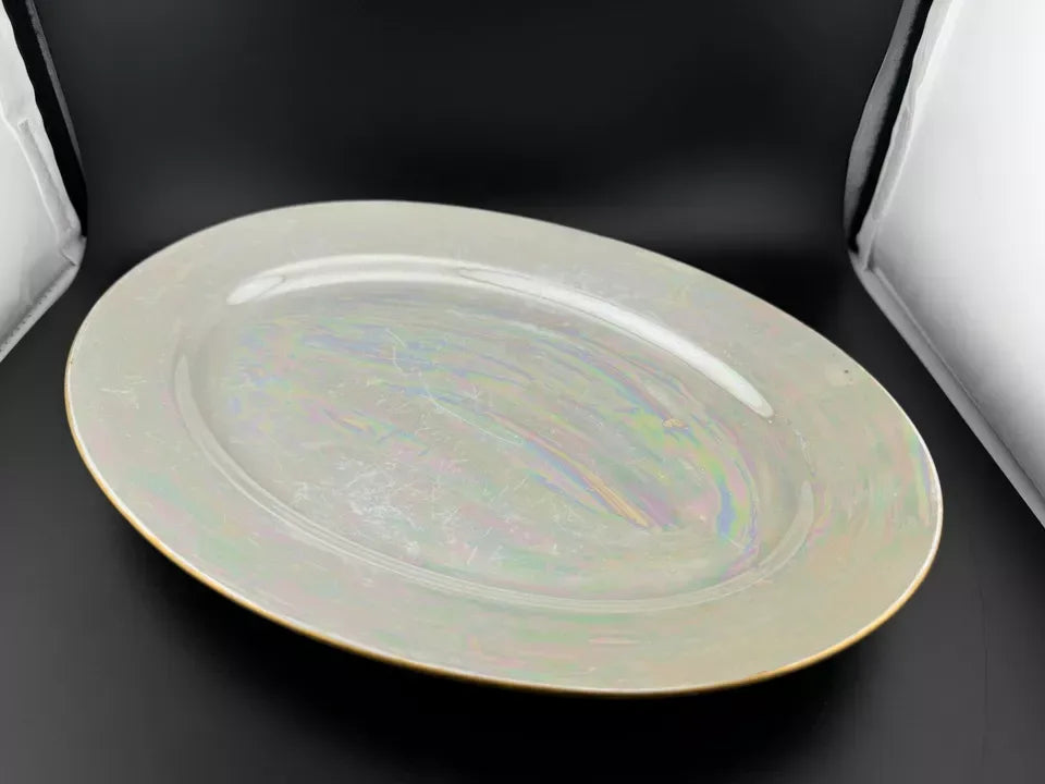 Vintage Gold Rimmed Lusterware Serving Platter
