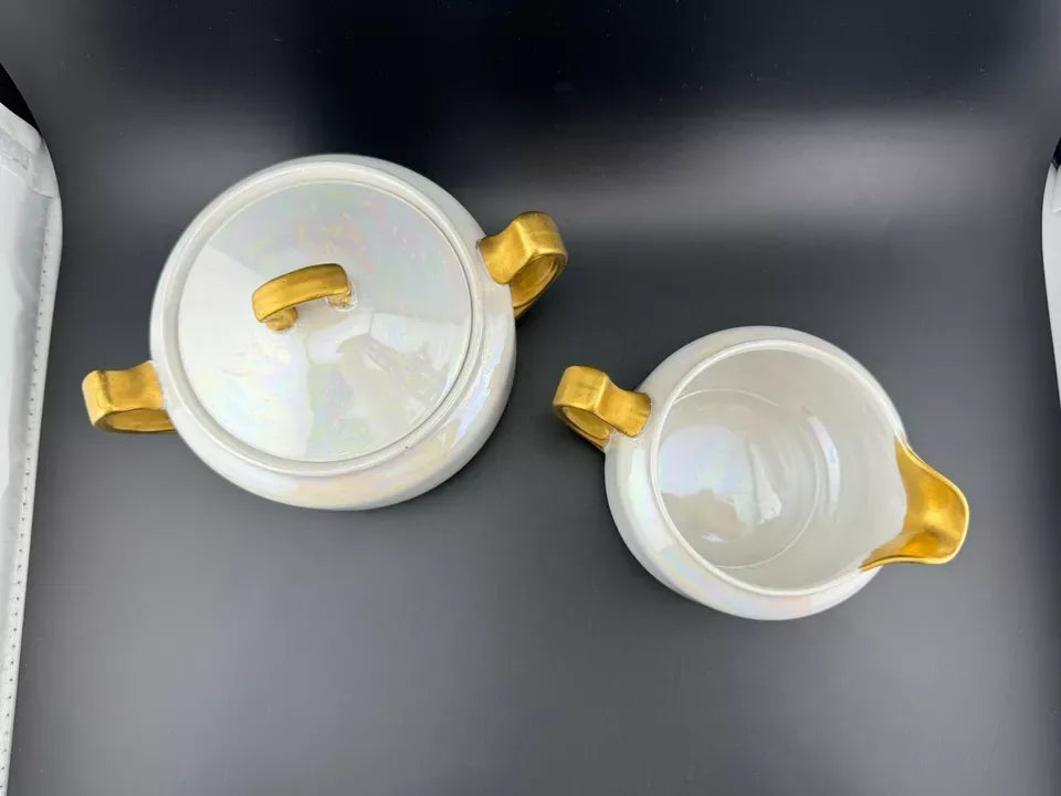 Vintage Lusterware Sugar Bowl and Creamer Set