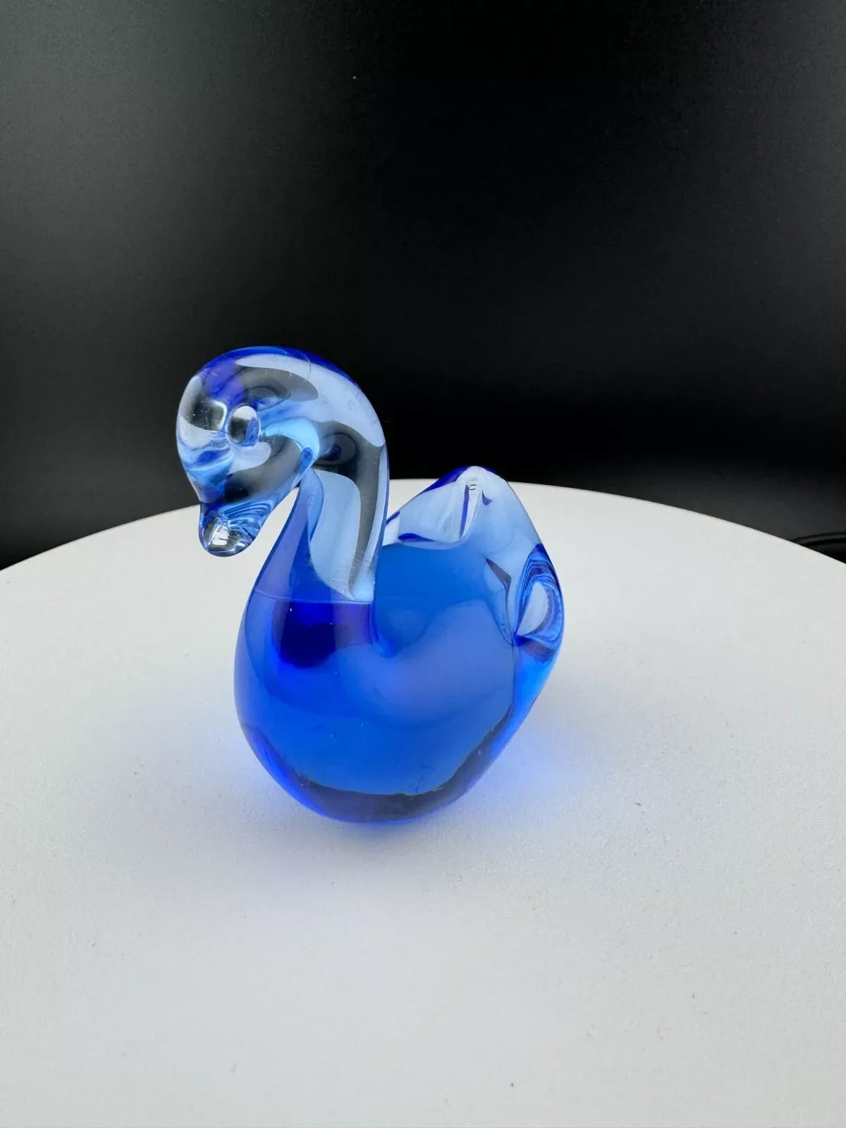 Cobalt Blue Glass Swan Figurine/Paperweight