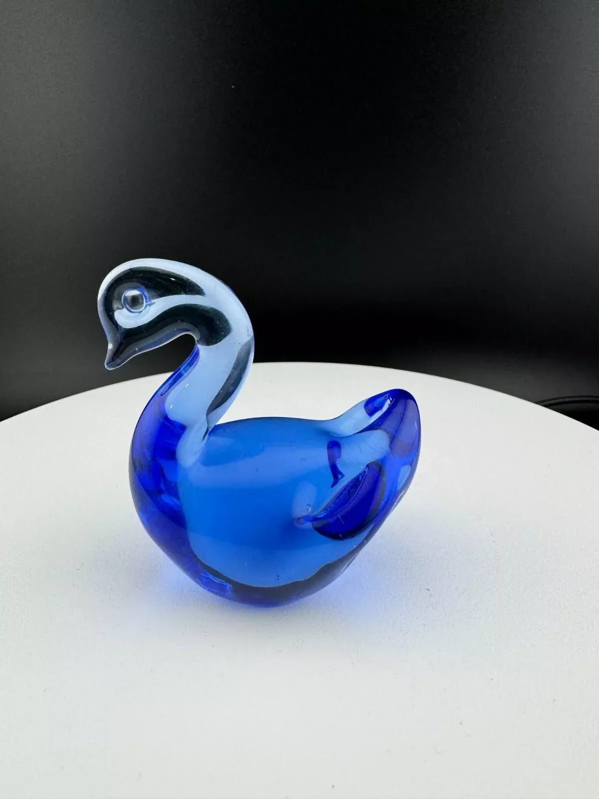 Cobalt Blue Glass Swan Figurine/Paperweight