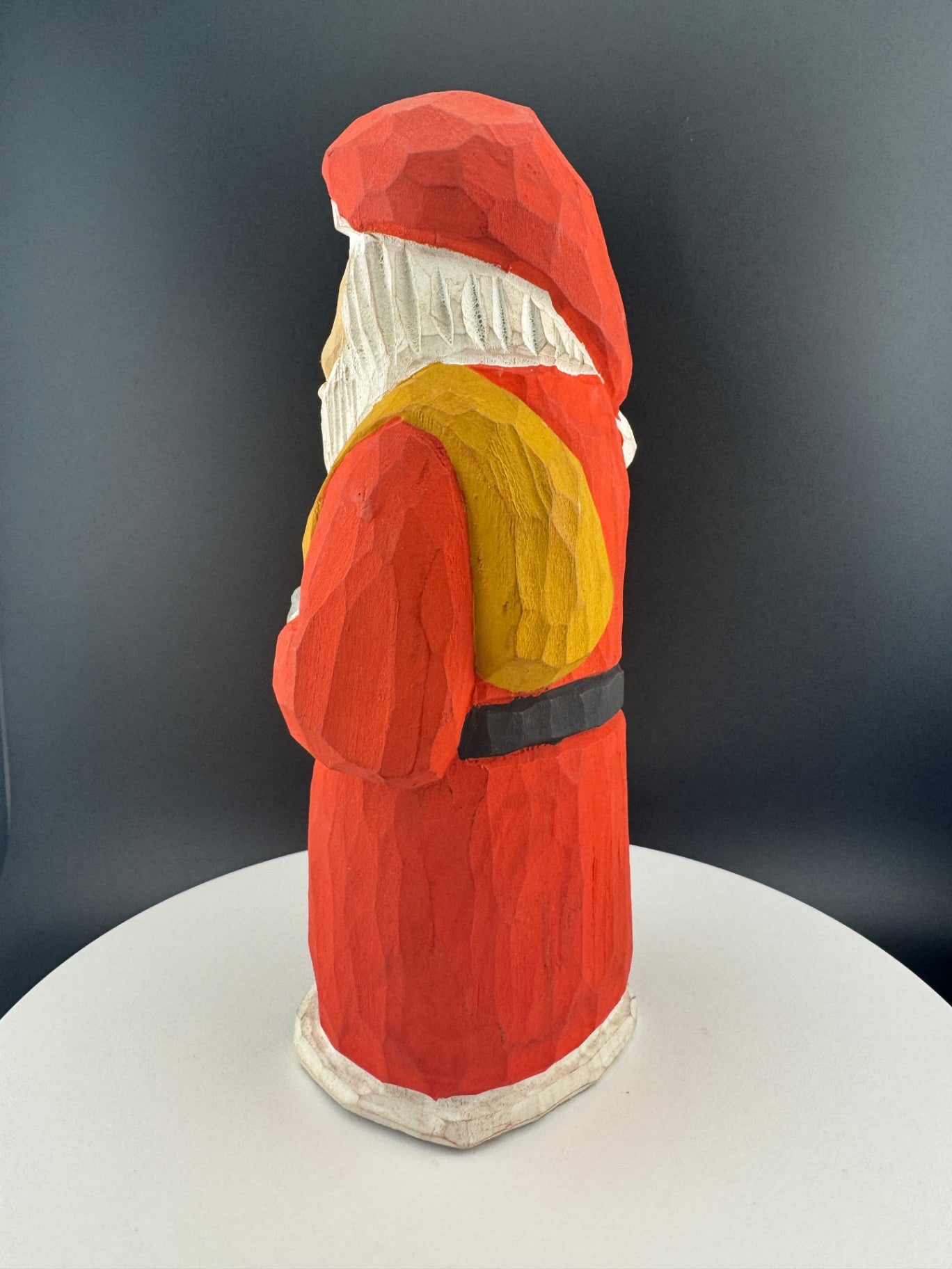 Hand-Carved Folk Santa Claus Statue