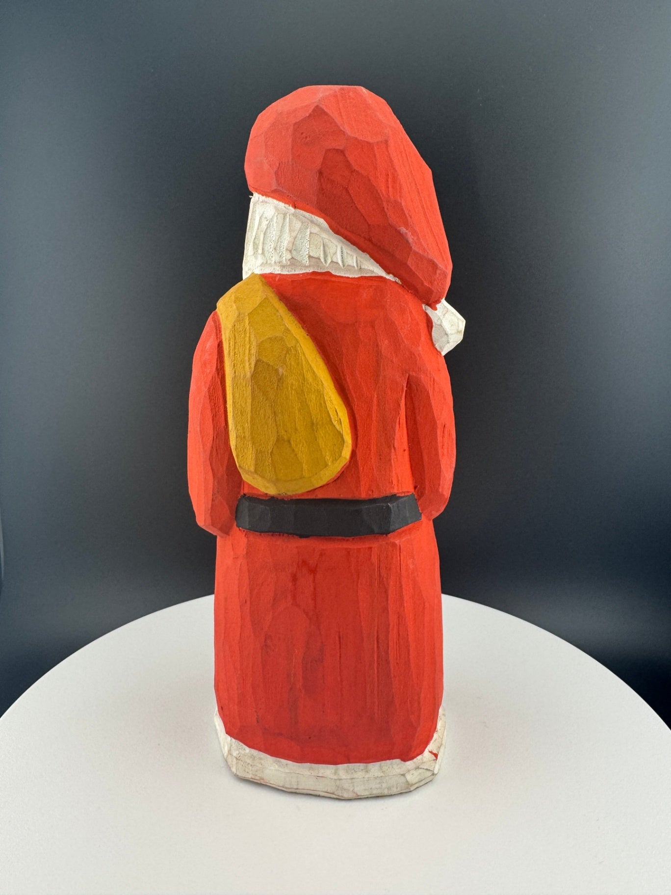 Hand-Carved Folk Santa Claus Statue