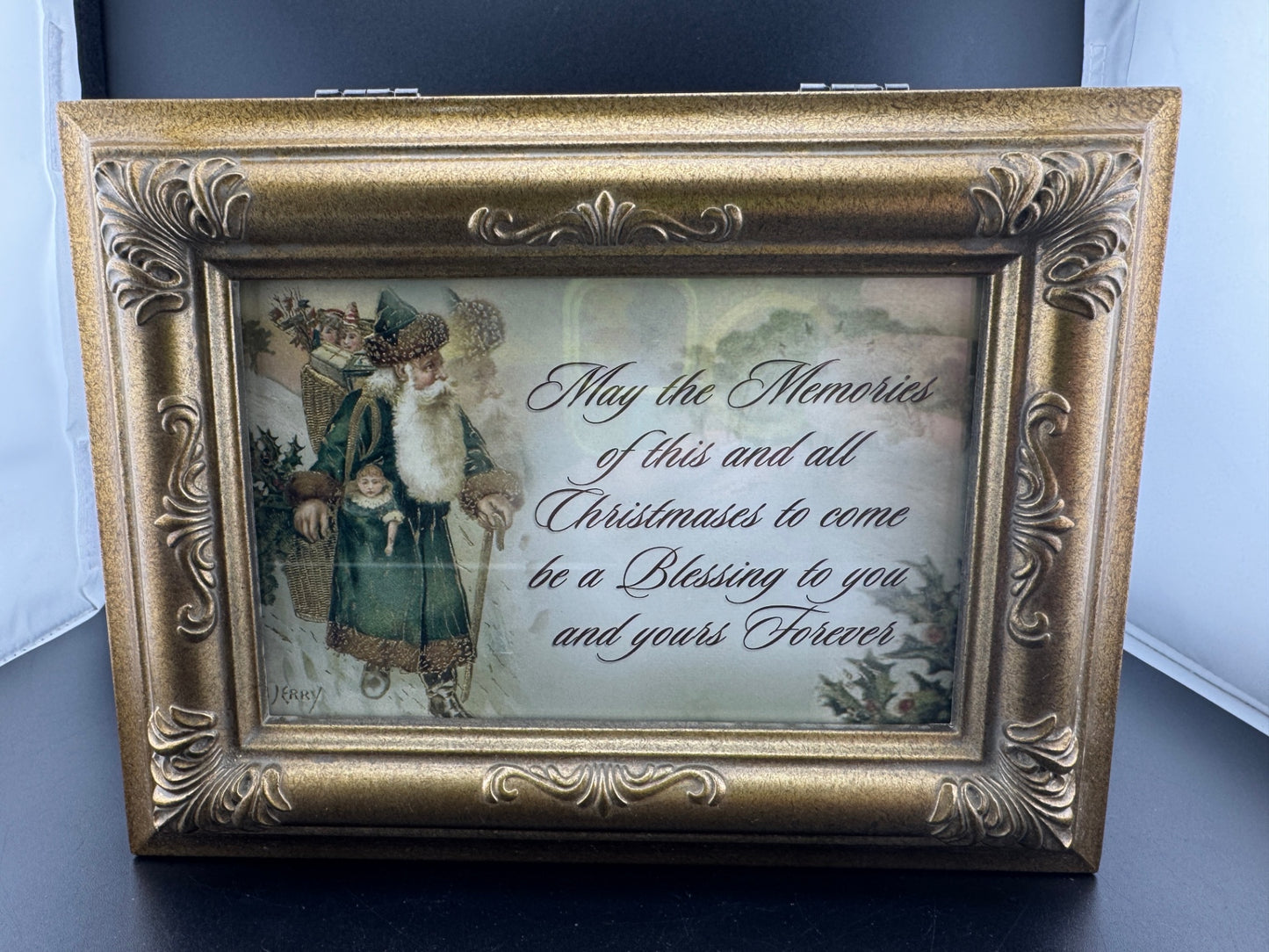Golden Holiday Musical Jewelry Box