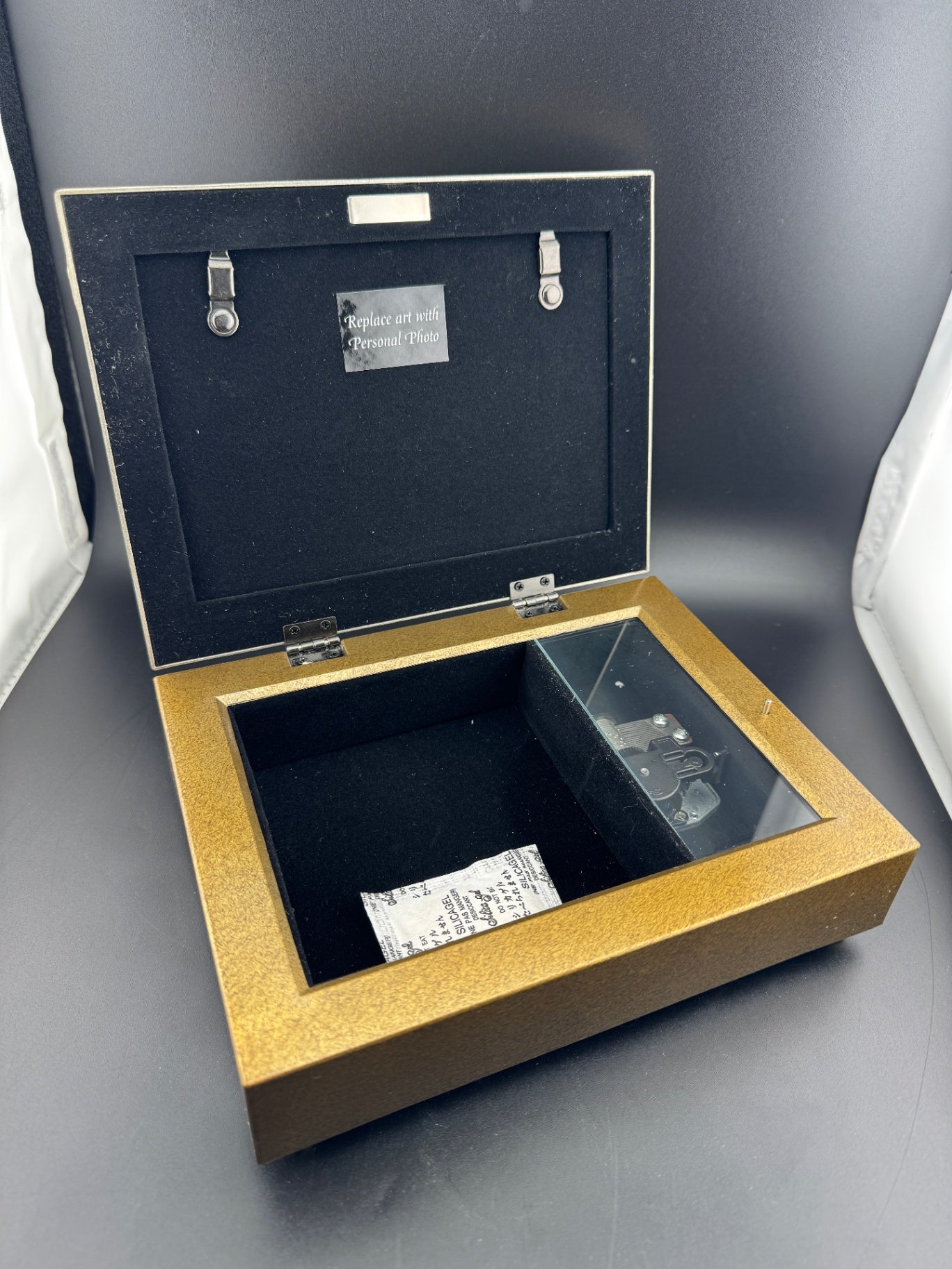 Golden Holiday Musical Jewelry Box