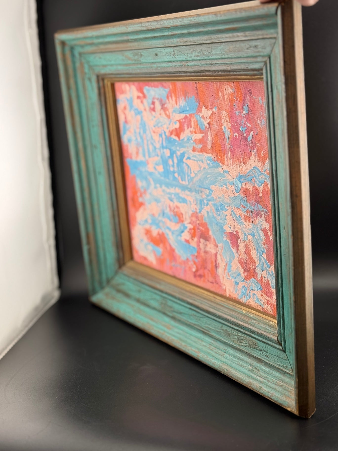 Original Framed Acrylic Painting "Blue Horse" by Guy Avery