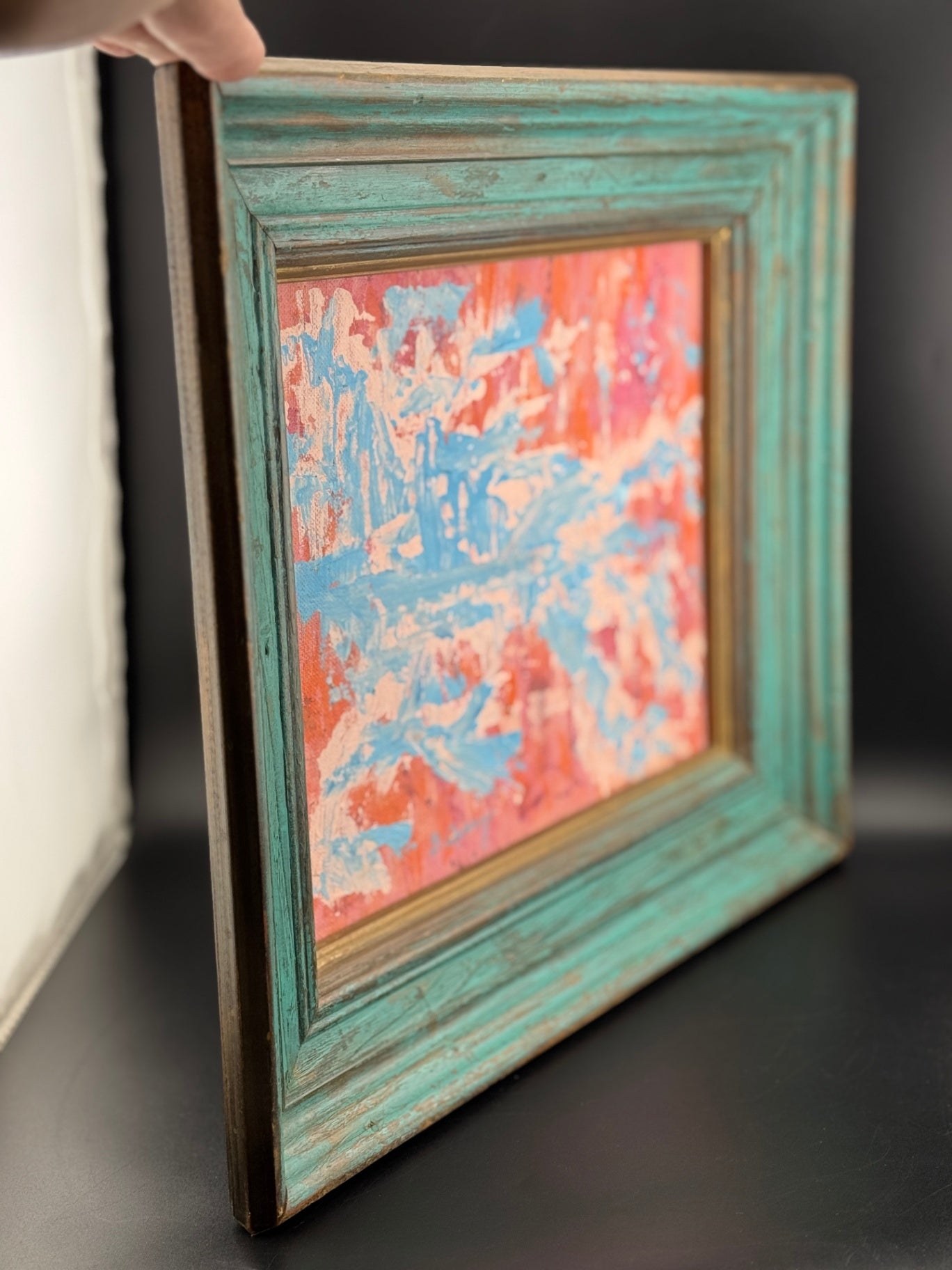 Original Framed Acrylic Painting "Blue Horse" by Guy Avery