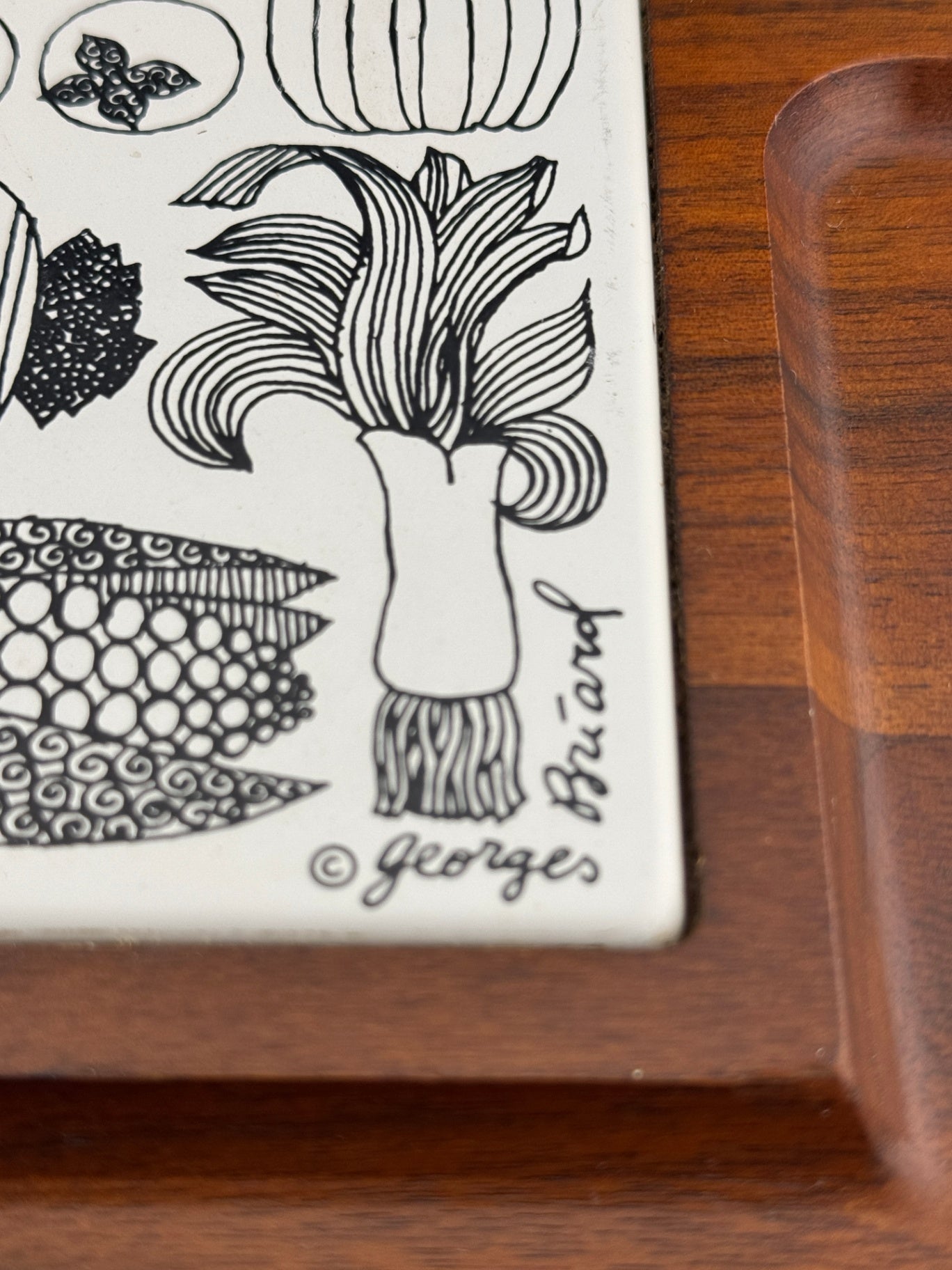 Mid Century Teak Cheese Tray by Georges Briard